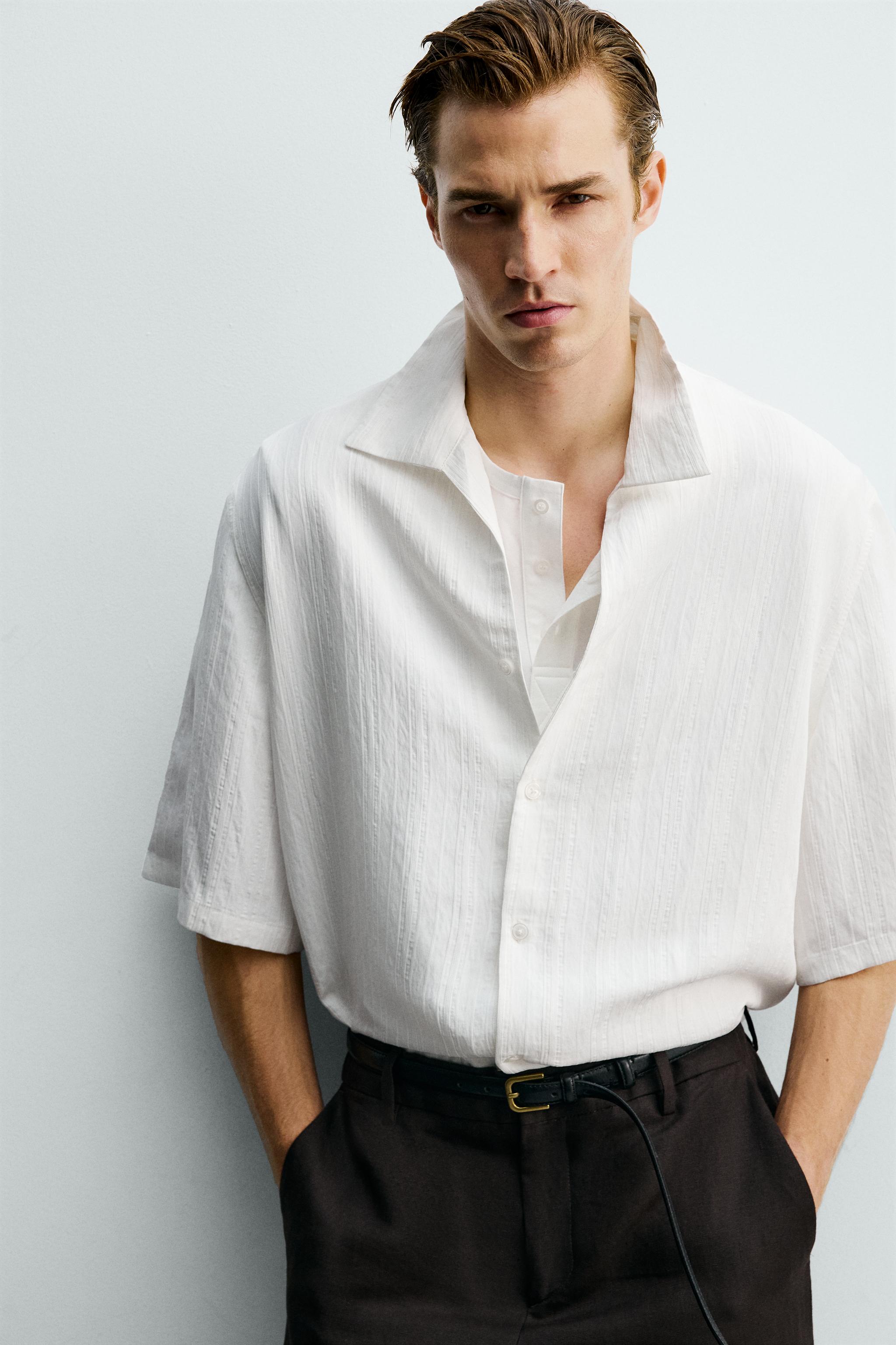 CHEMISE BOXY FIT JACQUARD RAYURES